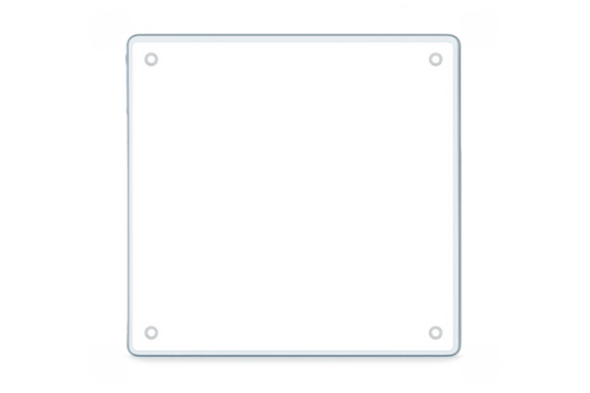 White neon border glowing frame transparent background