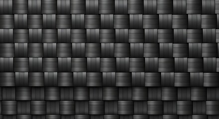 Fototapeta premium Abstract dark gray woven texture with a repeating pattern, providing a sophisticated and modern background for various design applications