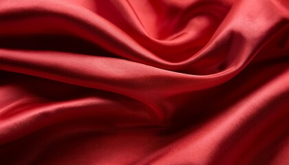 Obraz premium closeup of smooth red satin fabric
