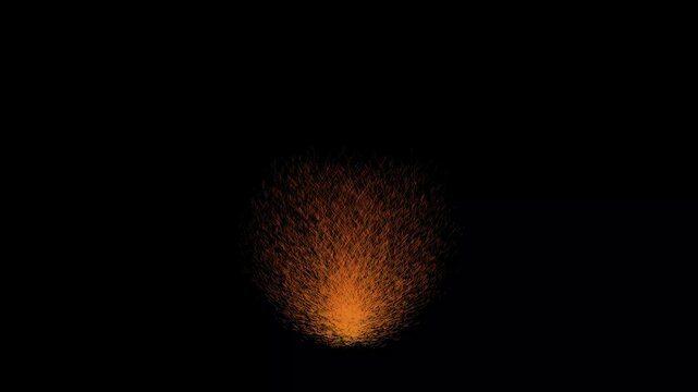 Elegant line blast with radiant cartoon-style circle colorfull fireworks explosion, glowing ellipse burst, shimmering lines, shiny vector sparks animation, circle ring accents, 4K Black screen.