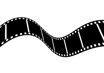 Film strip isolated on transparent background, representing cinema, photography, and the art of visual storytelling