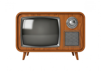 Retro television isolated on transparent background brings a nostalgic charm with its vintage design and classic appeal