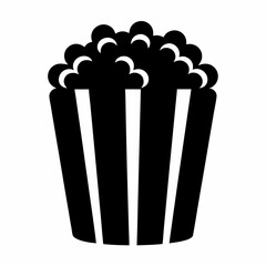 Full black and white popcorn bucket iconic image for movie night