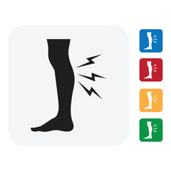 Leg pain symbol for medical presentations, healthcare services, or wellness campaigns needing a visual representation of leg discomfort or injury