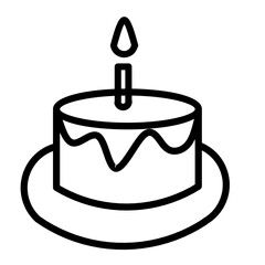 birthday cake icon isolated on white background