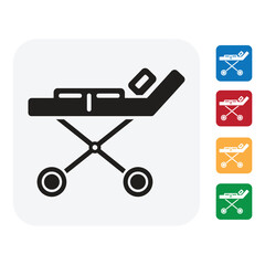 Find emergency care fast with this simple hospital bed icon, available in a variety of colors for your next medical project or health campaign