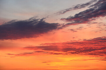 Vibrant Sunset Sky with Fiery Clouds sunset background