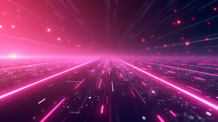 Obraz premium Vibrant digital data highway glow