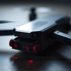 Modern drone technology close up