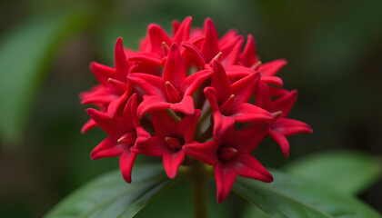 Vibrant red cluster flower bloom