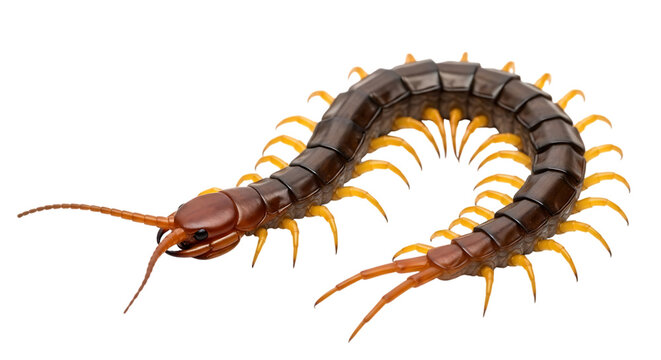 Giant centipede arthropod isolated on transparent background
