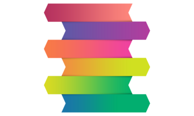 Colorful gradient arrows stacked vertically for infographics