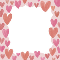 バレンタインのためのハートの正方形フレーム