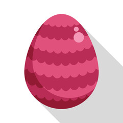 Pink easter egg decorated with wavy stripes, symbolizing celebration and joy during spring holidays
