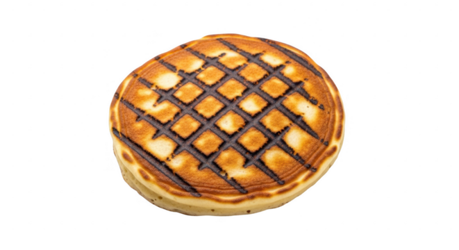 3d golden lattice pie isolated on transparent background