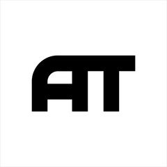 AT letter logo design.