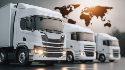 Global business of Container Cargo freight train for Business logistics concept, Air cargo trucking, Rail transportation and maritime shipping, Online goods orders worldwide. Container truck in ship