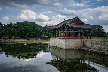 Serene Pavilion and Palace Walls in Jeonju