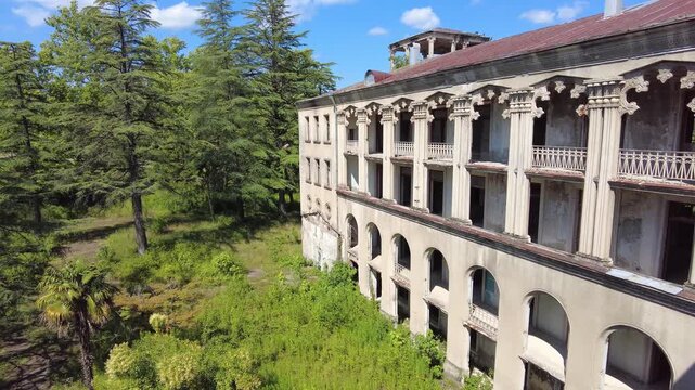 The abandoned sanatorium Meshakhte in Tskaltubo spa resort, Georgia