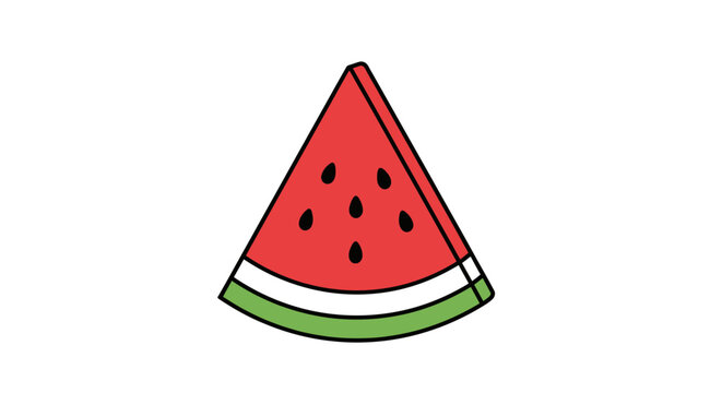 Vibrant watermelon slice illustration offering a refreshing summer vibe with simple line style