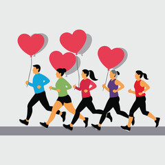 Vector concept for National Philanthropy Day showing hands forming heart around donations, global volunteering, charity ribbons, digital giving apps, money tree, puzzle heart, community support