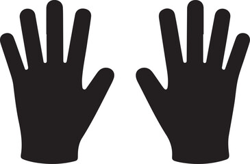 Silhouette icon of virtual reality gloves