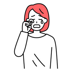 泣く若い女性