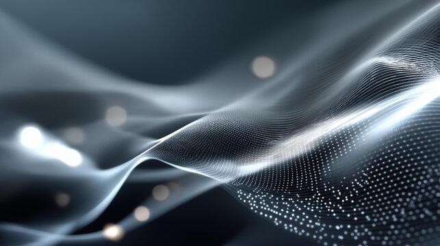 Gray abstract background with dynamic wave patterns and tech elements no people visible gray tech wave motion neutral background professional gray subtle dynamics corporate