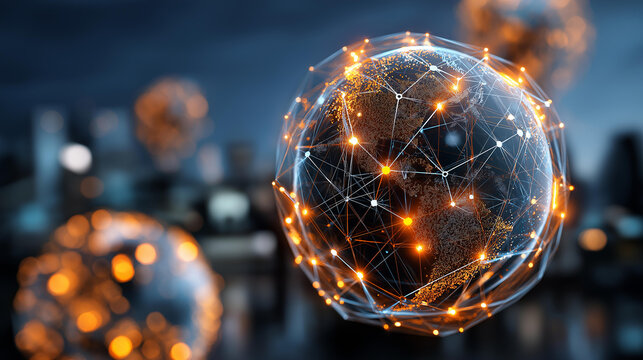 Abstract fintech visualization showing cryptocurrency transactions across global network no faces visible crypto transactions digital finance blockchain transfer - Powered by Adobe