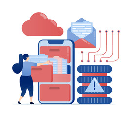 Cloud document organizer app with email alerts and digital workspace shelves