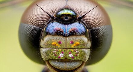 Dragonfly Macro Headshot: Detailed Insect Portrait