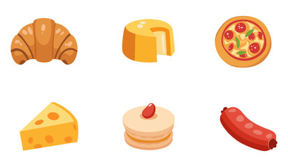 Delicious Food Icon Set Vector Illustration