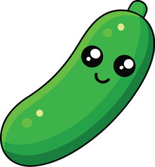 Cucumber Vector Illustration – Fresh Organic Green Vegetable Design