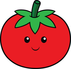 Tomato Vector Illustration – Fresh Organic Red Vegetable Design