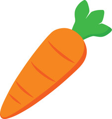 single bright orange carrot vector illustration