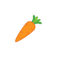 single bright orange carrot vector illustration