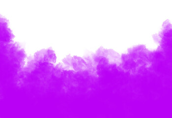 Purple dust smoke cloud particles isolated on PNG background. Purple smog dust explosion rising. Design elements for Compositing, covering, overlay, Transparent