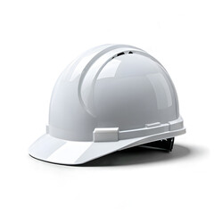 Fototapeta premium a white hard hat with a black stripe the side view,on transparent background