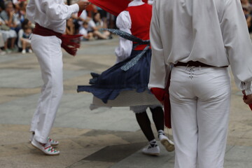 Basque folk dancers during a performance