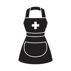 Nurse Head with Medical Cap Silhouette Vector Icon for Healthcare and Hospital Professionals Design.