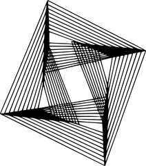 Abstract Geometric Shape - Black Lines on White Background
