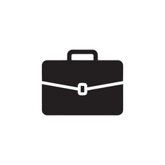 Black silhouette icon of a briefcase on a white background Keywords: briefcase, icon, silhouette