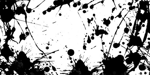 Obraz premium abstract black texture ink watercolor white background, creative abstract art from ink and watercolor, dynamic ink splatter texture pattern seamless tile design black and white background.
