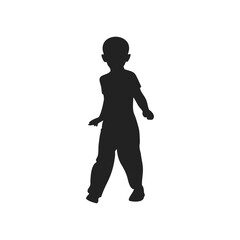 silhouette of children playing
