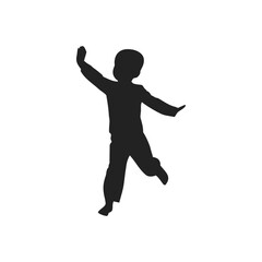 silhouette of children playing