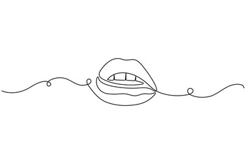 Dental tooth icon simple one line art design isolated on white background
