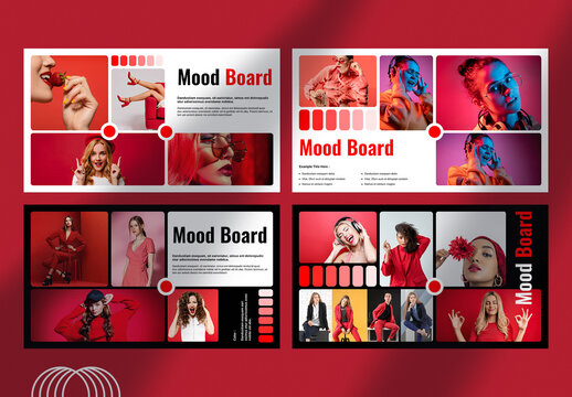 Red Color Mood Board Layout