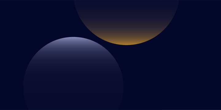 Navy blue abstract background with halftone golden lines delicate pattern. Small light spot box. Curve line, cosmic galaxy space. Festive BG for social media, birthday party invitation.Print