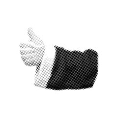 Santa's hand pointing ok with retro halftone texture