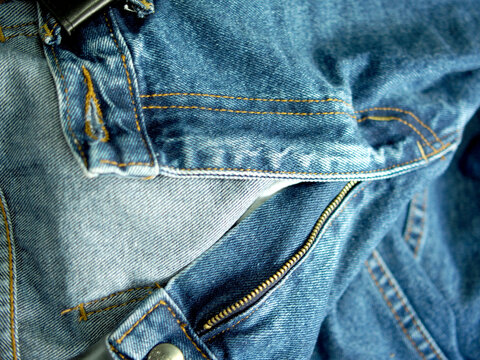 blue danim jeans close up with style